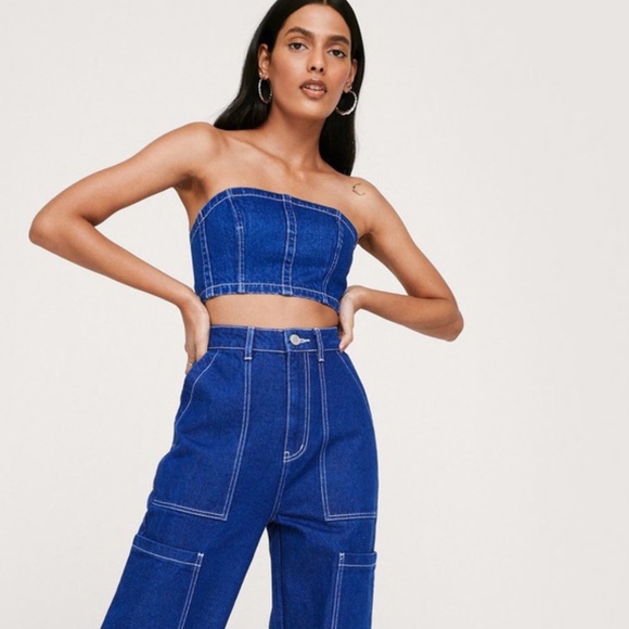 ASOS DENIM tube top M NWOT - Picture 2 of 3